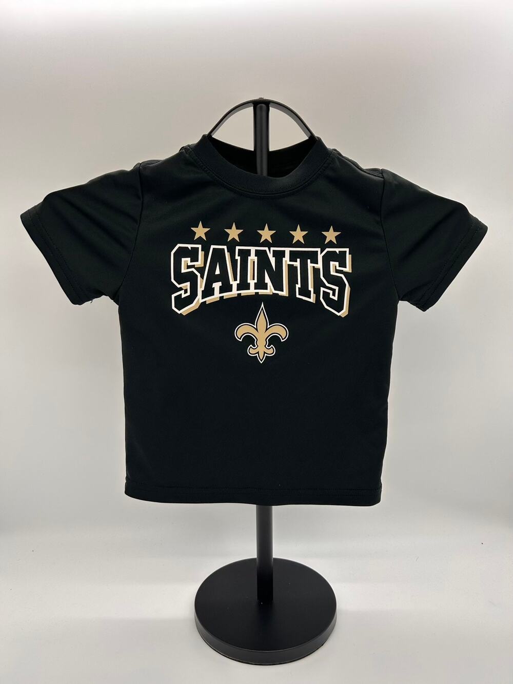 New Orleans Saints Toddler 3T Black T-Shirt NFL Team Apparel Short Sleeve Kids